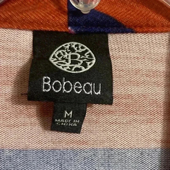 Bobeau striped cardigan sweater top MEDIUM M - Picture 10 of 12